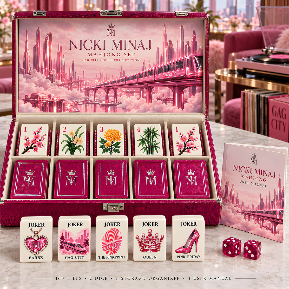 Premium NKM Mahjong Tiles Set PVNA
