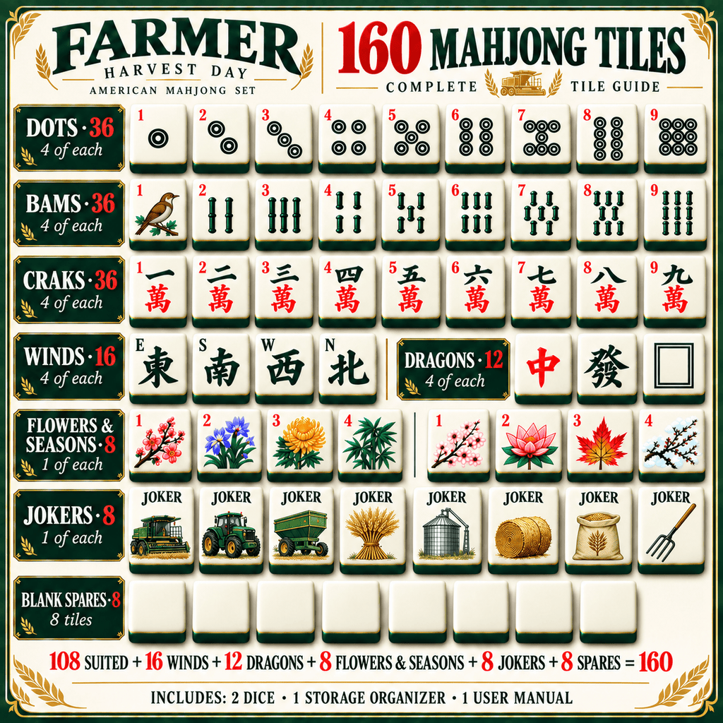 Premium FARM Mahjong Tiles Set TTMH