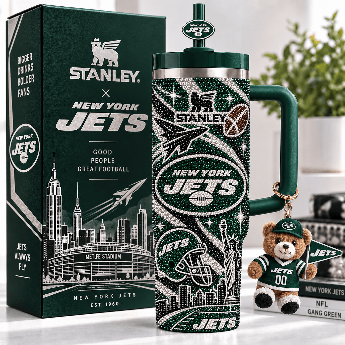 NYJ 40oz Tumbler With Handle TTNL