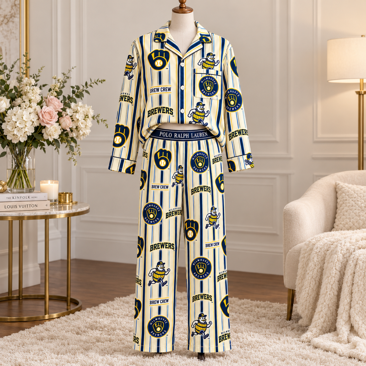 Premium MLKB Women's Printed Button-Up Pajama Set HTTT