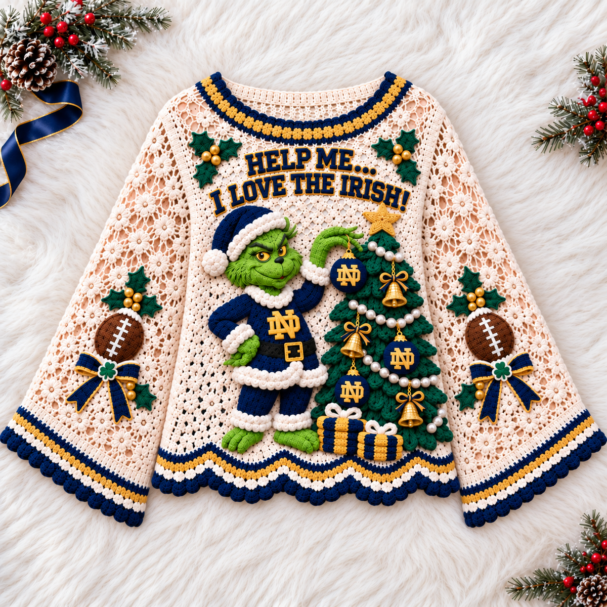 NDFI Women’s Premium Christmas Bell-Sleeve Sweater TMH