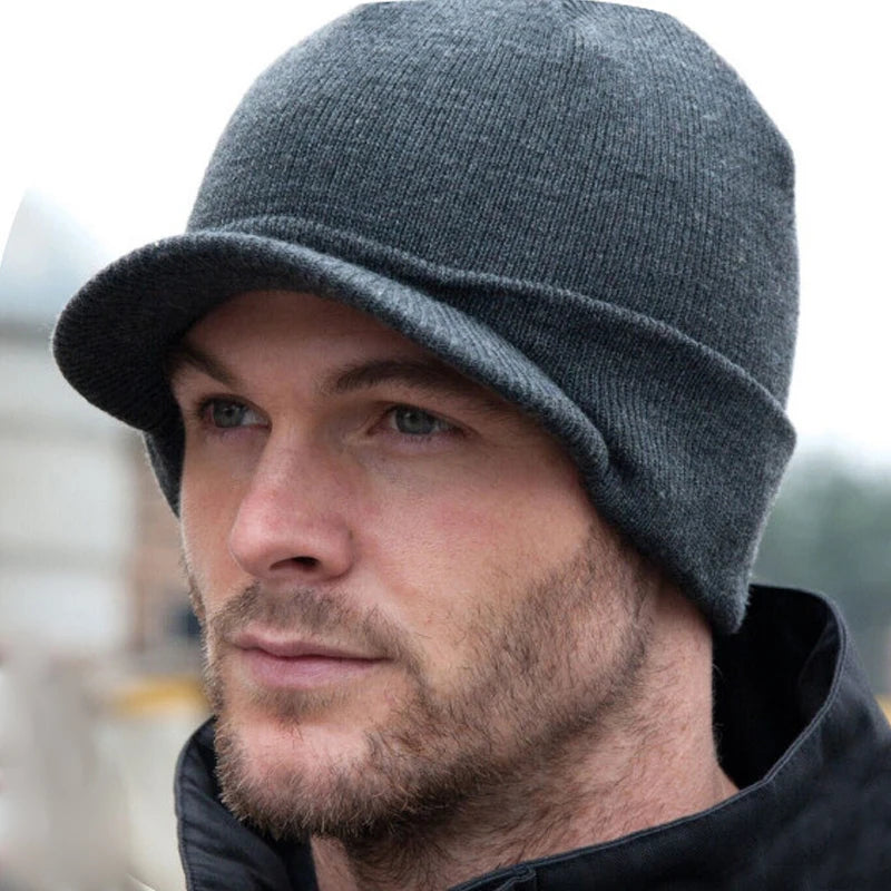 Men Winter Hat Plush Fur Lined Warm Earflap Cap Unisex Fashion Soft Beanie Hats Outdoor Thick Ski Sports Knitted Hat