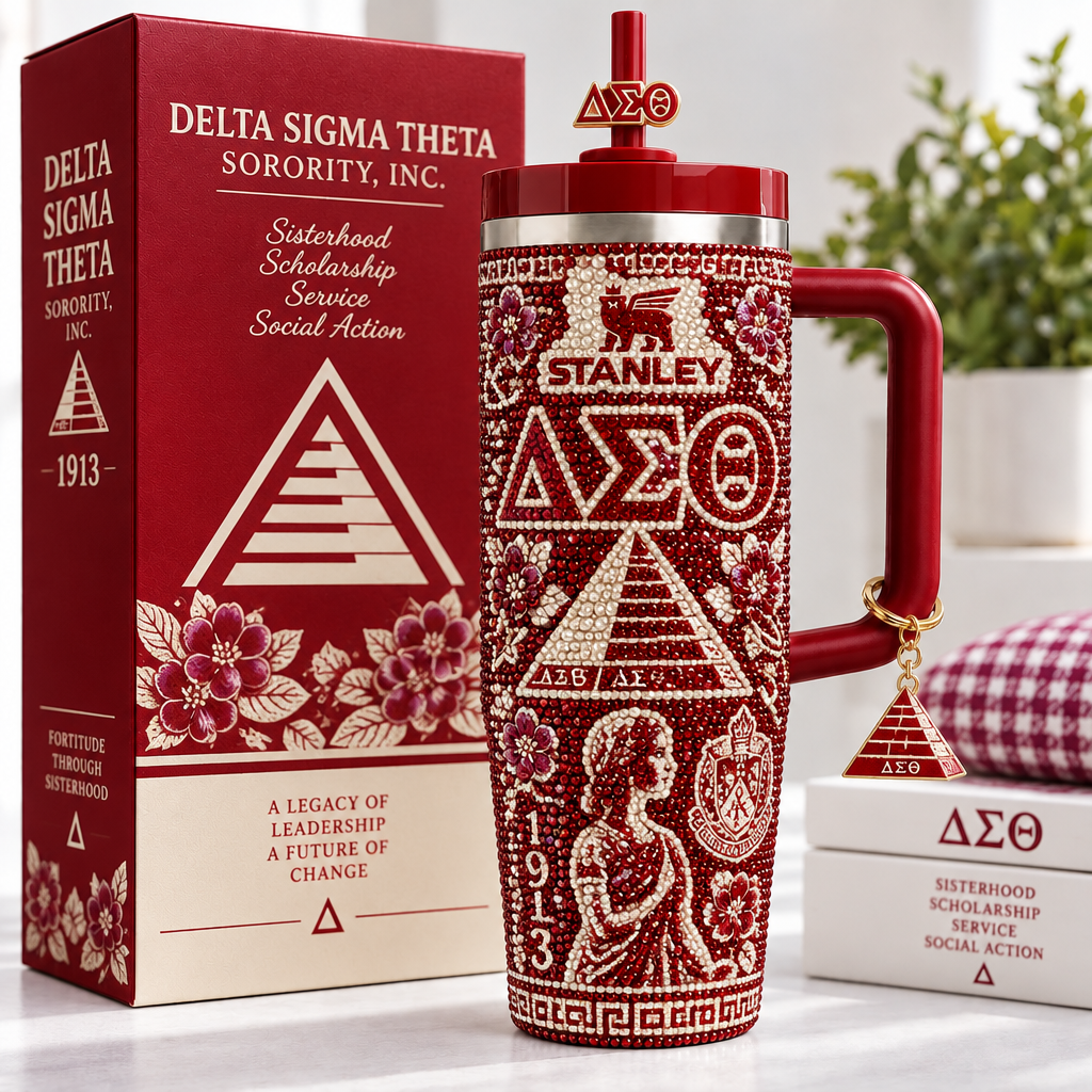Delta Sigma Theta 40oz Tumbler With Handle TTNL